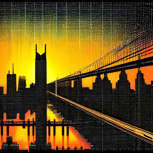 Sunset Over Brooklyn Bridge